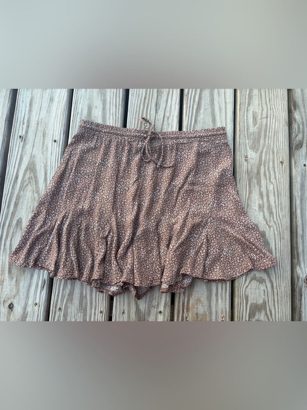 Urban Romantics Shorts Bohemian Hippie Brown Floral Size Large Peasant Flowy